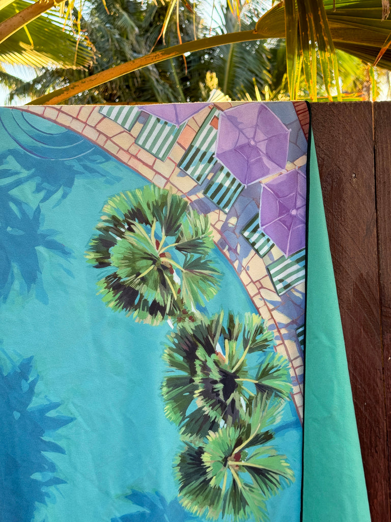 POOLSIDE' by Christie Shinn – Surfer Towel