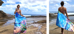 Rock your beautiful artistic beach accessory, the Surf Saturday Surfer Towel! Double sided print made from super soft material that is sure to be eye catching! 