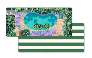 rendering of poolside towel design showing front and back 