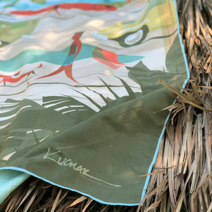 Rock some vintage surfer vibes with the Kama'aina Towel! Fast drying, eco friendly, and totally stylish! 