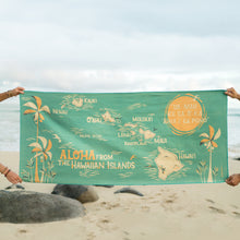 E Komo Mai by NICK KUCHAR is a a must have beach accessory - quick drying, double sided print, and super compact! 